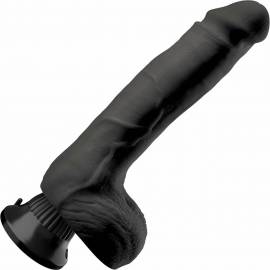Real Feel Deluxe No. 7 Suction Cup Vibrating Dildo - Black 