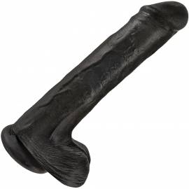 King Cock - Dildo cu Testicule si Baza Aderenta 36 cm | Negru, Culoare: Negru 